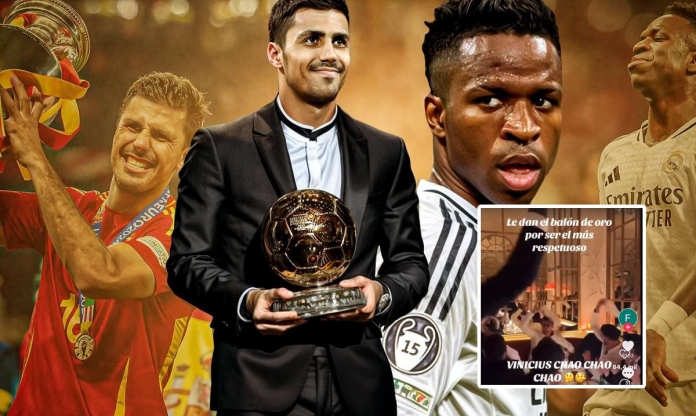 Rodri chế giễu Vinicius sau khi giành Quả bóng vàng 2024