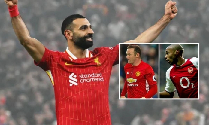 Salah đi vào lịch sử, sánh ngang Henry và Rooney