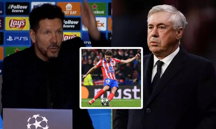 Ancelotti đáp trả Simeone: 'Xem quay chậm, đúng là Alvarez đã chạm bóng 2 lần'