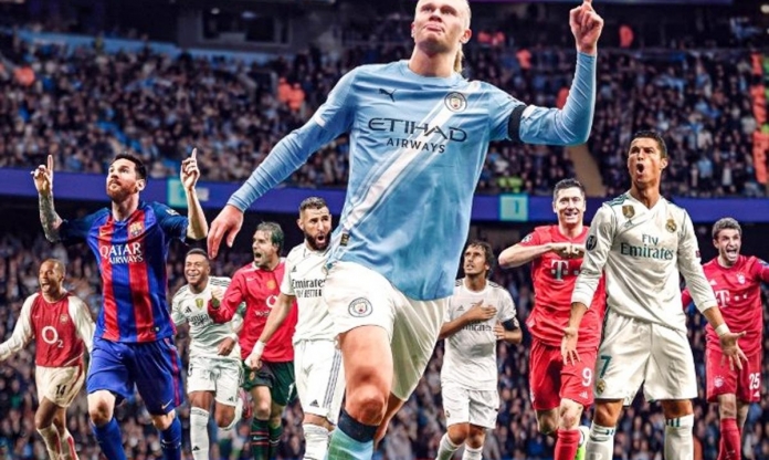 Haaland vượt mặt Messi và Van Nistelrooy tại Cúp C1