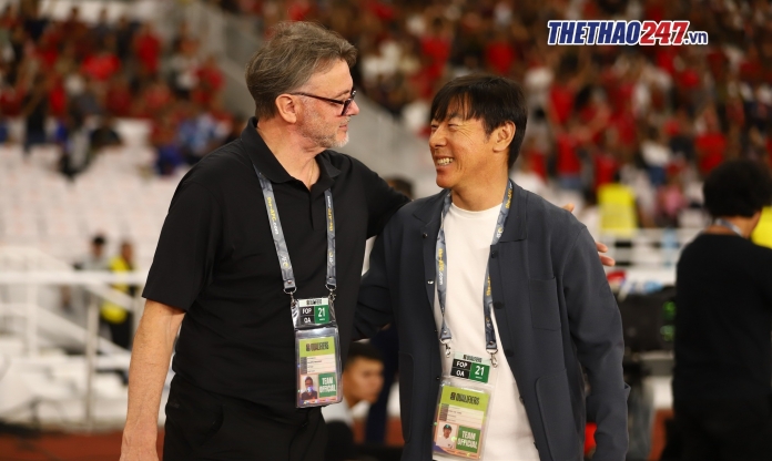 HLV Shin Tae-yong cười nhẹ khi biết Indonesia cùng bảng Việt Nam