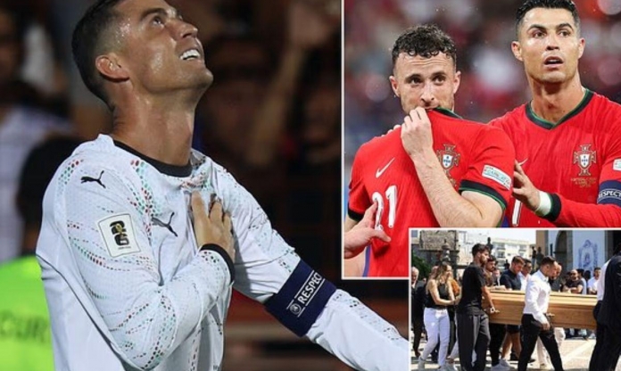 Ronaldo lập siêu phẩm tri ân Diogo Jota