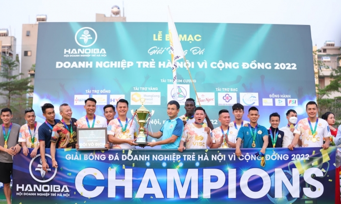 Bế mạc Giải bóng đá Doanh nghiệp Trẻ Hà Nội vì cộng đồng 2022: TIG 'xưng vương'