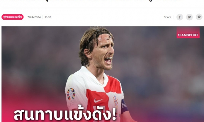 Truyền thông Thái Lan phản ứng về việc HLV Việt Nam nhắm Luka Modric