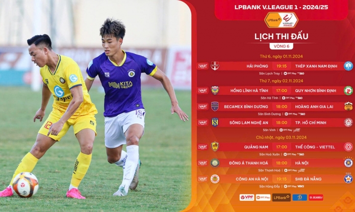 Vòng 6 V-League 2024/25: Hấp dẫn cao độ!