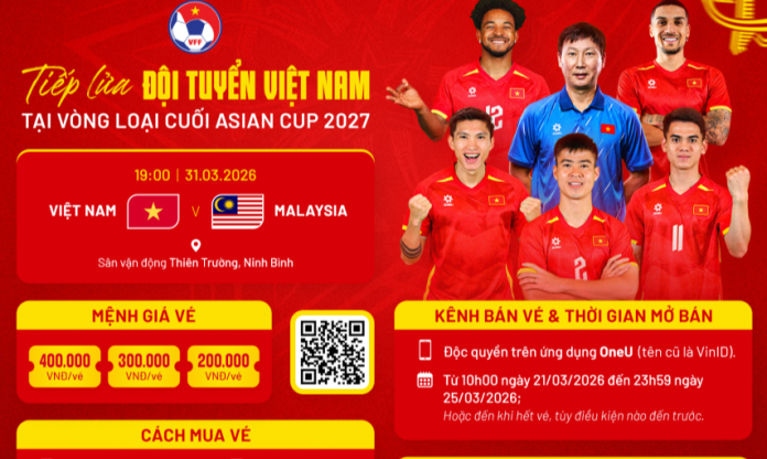 Vé xem ĐT Việt Nam đại chiến Malaysia đắt nhất 400.000 đồng