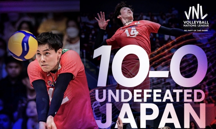 Nhật Bản bất bại trận thứ 10 tại Volleyball Nations League 2023