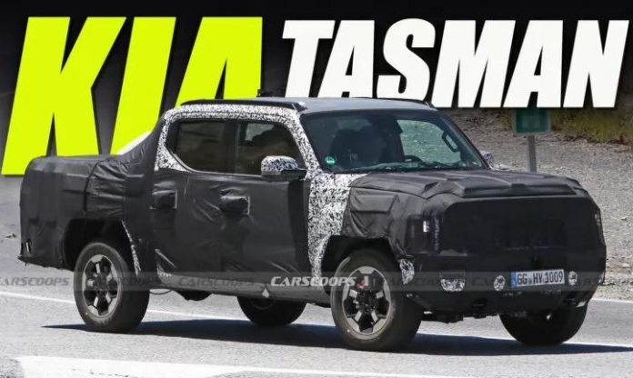 Bán tải Kia Tasman lộ diện trên đường chạy thử, đối thủ mới của Toyota Hilux, Ford Ranger