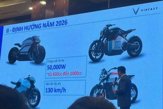 VinFast dự kiến tung mô tô điện trong năm 2026, động cơ mạnh ngang xe xăng 1.000cc