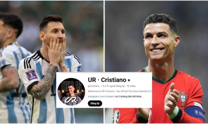 Vừa tạo kênh Youtube, Ronaldo cho Messi 'hít khói' chỉ sau 2 giờ