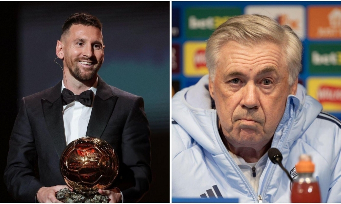 Ancelotti đụng chạm Messi, nói thẳng về Quả bóng Vàng