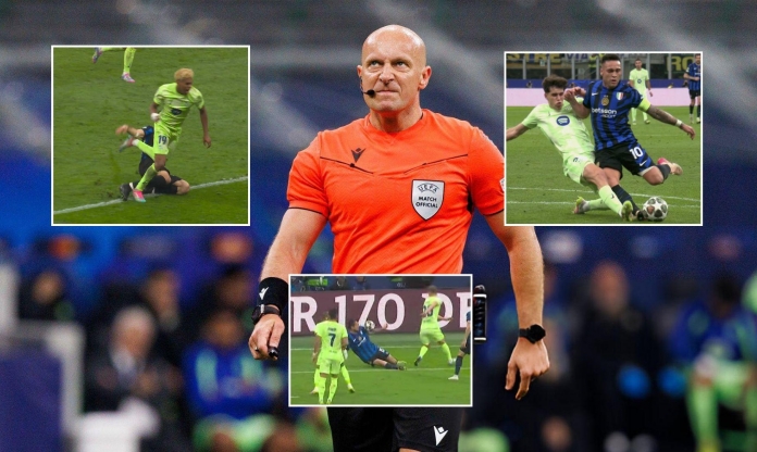 Trọng tài uy tín bậc nhất châu Âu gây tranh cãi cực độ trận Inter vs Barca