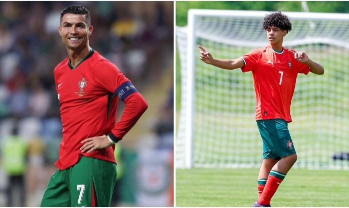 Phản ứng của Ronaldo ngày con trai ra mắt tuyển Bồ Đào Nha