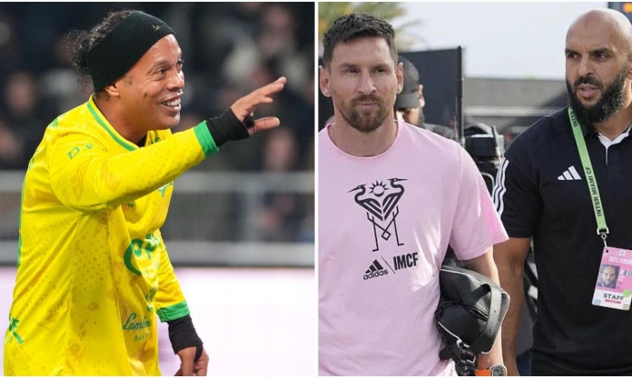 Vệ sĩ Messi 'ăn no hành' Ronaldinho