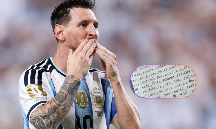 Một từ bị gạch trong thư tay Messi khiến cả thế giới tranh luận