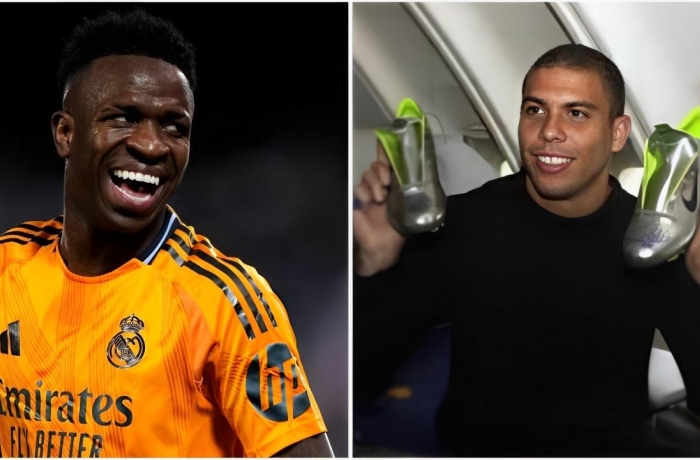 Vinicius nhận món quà tinh thần từ Ronaldo 'béo'