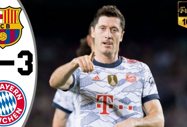 VIDEO: Lewandowski lập cú đúp giúp Bayern đè bẹp Barca