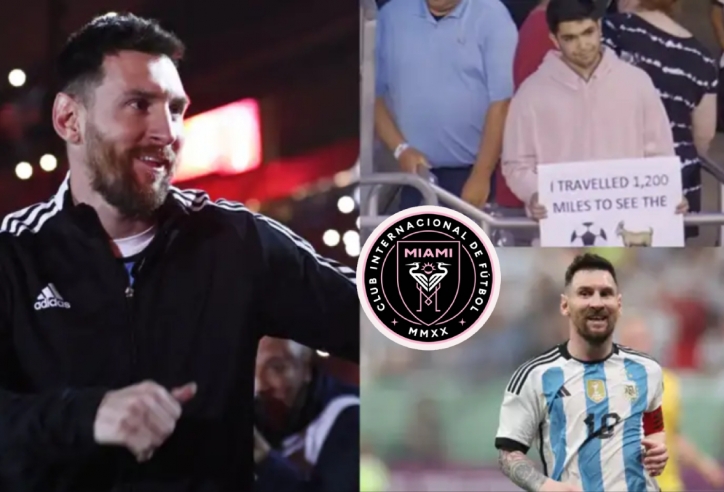 Thất vọng vì Messi, fan hâm mộ bực bội ném biểu ngữ 'GOAT' cầm trên tay