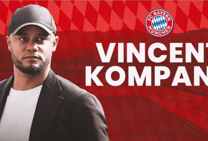 CHÍNH THỨC: Bayern Munich bổ nhiệm Vincent Kompany làm HLV trưởng