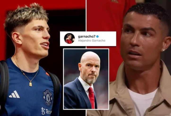 Garnacho gây bão mạng vì 'thích' tuyên bố về Ten Hag của Ronaldo