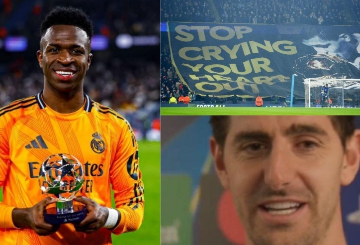 Courtois troll ngược CĐV Man City: 'Vinicius có biết tiếng Anh đâu!'