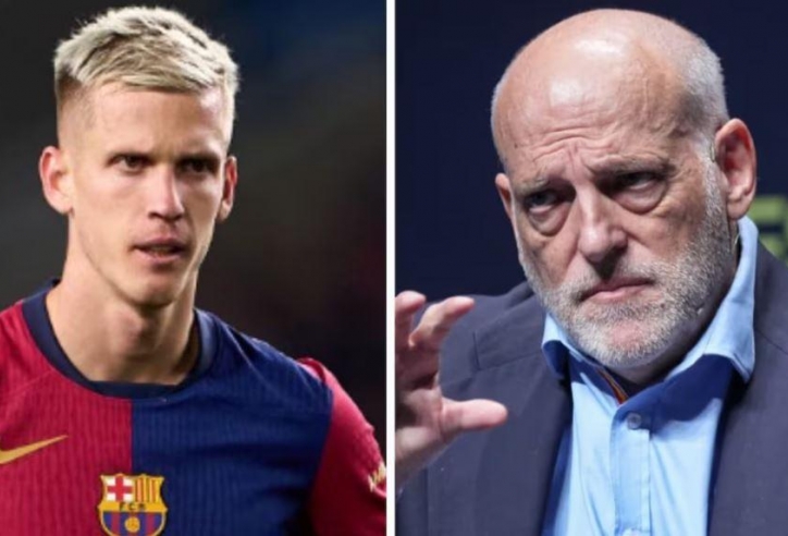 Chủ tịch La Liga đe dọa hủy hợp đồng của Dani Olmo với Barca