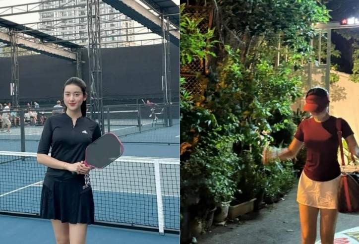 Á hậu Huyền My đánh pickleball, khoe gu thời trang sang chảnh