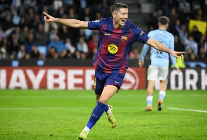 Lewandowski lập cú đúp, Barcelona hạ gục Celta Vigo đầy kịch tính