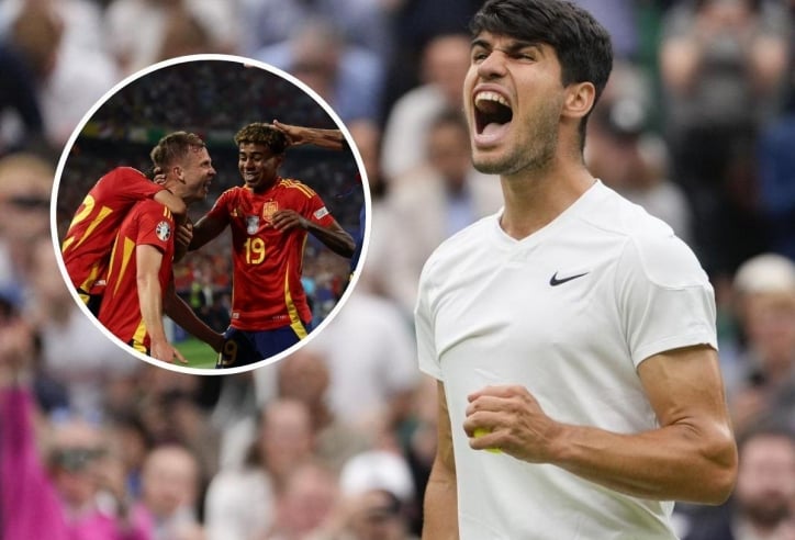 Alcaraz trở thành 'bùa may mắn' của đội tuyển Tây Ban Nha tại Euro 2024