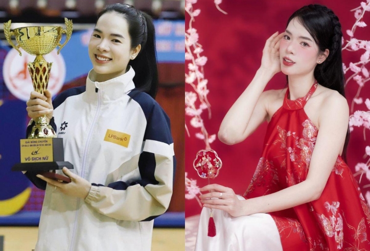 Nhan sắc tựa thiên thần của hoa khôi bóng chuyền cầm cờ cho đoàn thể thao Việt Nam
