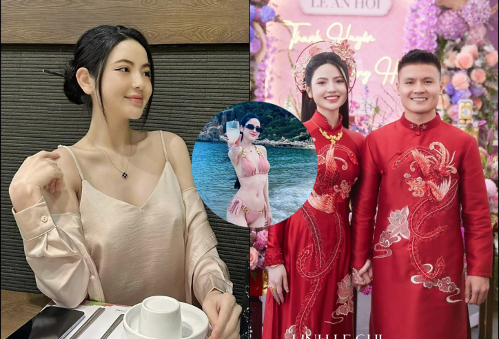 Chu Thanh Huyền diện váy hờ hững cực gợi cảm, dân tình 'soi' chi tiết lạ hậu cưới Quang Hải