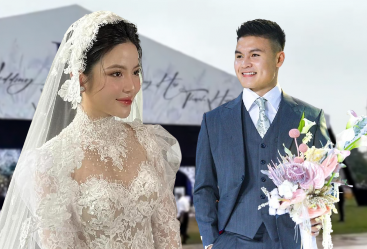 Đám cưới Quang Hải: Cô dâu Chu Thanh Huyền đẹp 'ná thở', mẹ chồng nói 1 câu cả làng vỡ òa