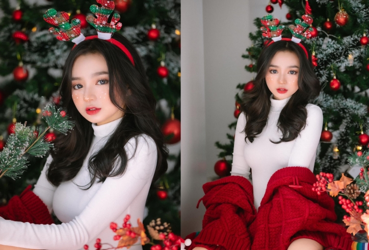 Nữ streamer Kim Chi khiến các fan trầm trồ bởi bộ ảnh Giáng Sinh tuyệt đẹp