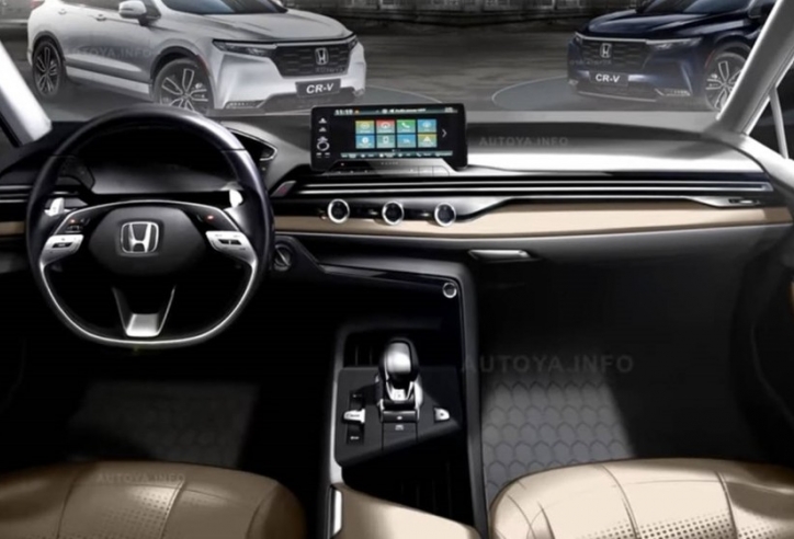 Honda CR-V 2023 rò rỉ hình ảnh khoang nội thất, cần số pha lê như trên BMW