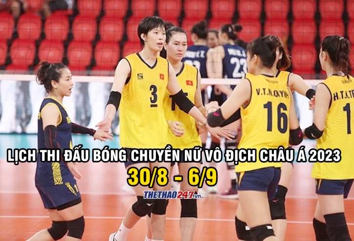 Lịch thi đấu bóng chuyền nữ vô địch châu Á 2023 mới nhất