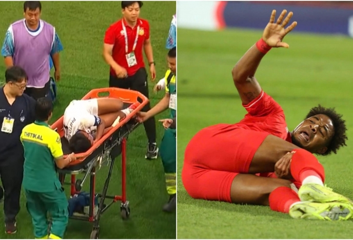 Gãy chân giống Xuân Son, đội trưởng U22 Lào vẫn bị nhận thẻ đỏ