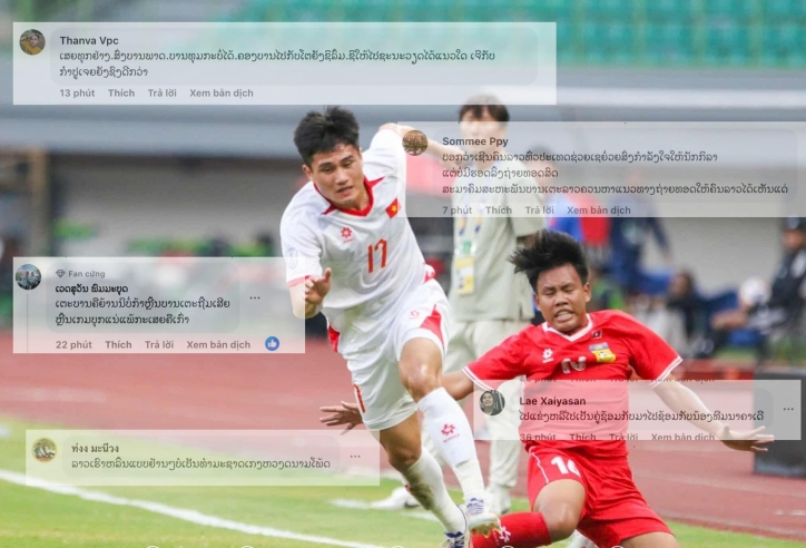 CĐV Lào đồng loạt phản ứng sau trận thua U23 Việt Nam