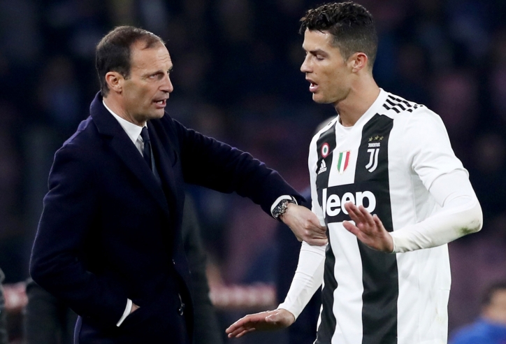 Max Allegri 'cay cú' đổ lỗi cho Ronaldo sau chuỗi trận tệ hại của Juventus