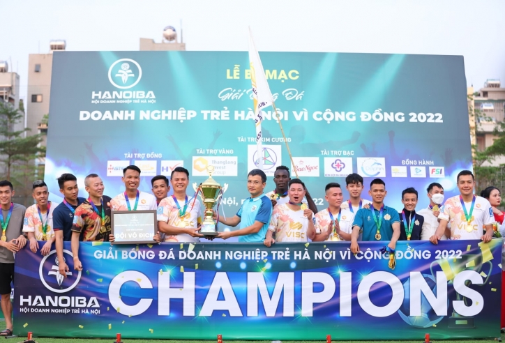 Bế mạc Giải bóng đá Doanh nghiệp Trẻ Hà Nội vì cộng đồng 2022: TIG 'xưng vương'