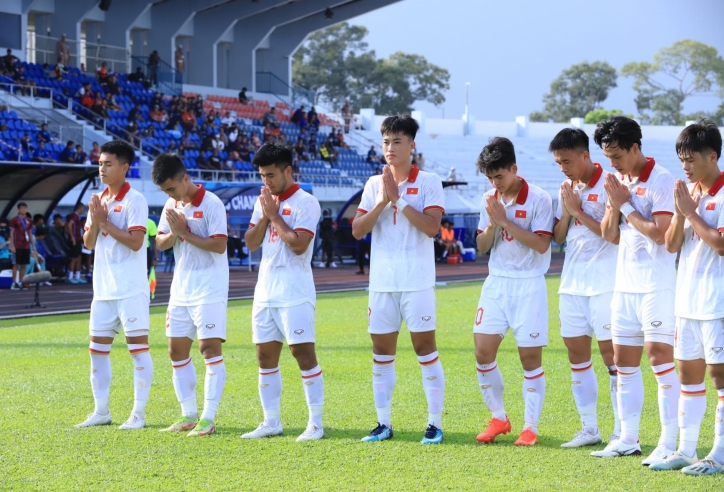 Xúc động hình ảnh ăn mừng của U23 Việt Nam trước Lào