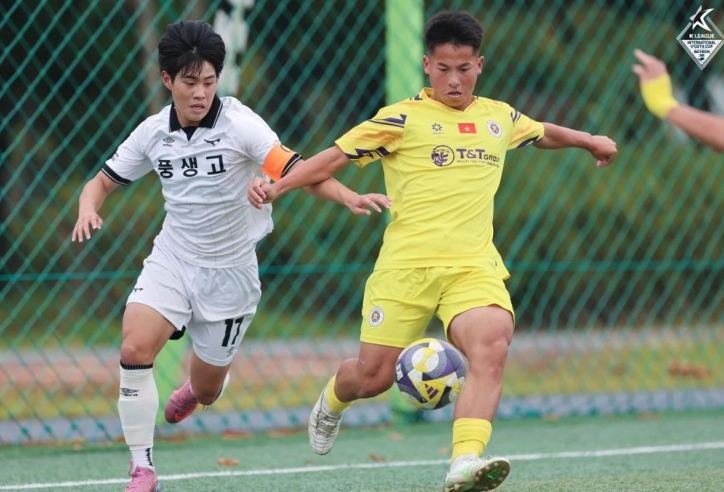 U17 Hà Nội thua đậm 1-5 đội bóng trung học Hàn Quốc