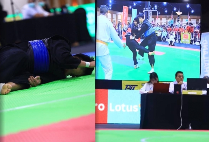 Hình ảnh rõ ràng VĐV Việt Nam bị đối thủ Thái Lan triệt hạ vẫn giành HCV