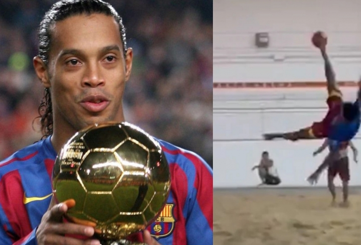 Ronaldinho chuyển sang chơi bóng chuyền 'với vũ khí lạ', gây sốt ở tuổi 43