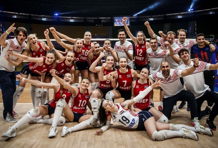 Bóng chuyền nữ Croatia thắng đại diện châu Á từng đánh bại ĐKVĐ thế giới