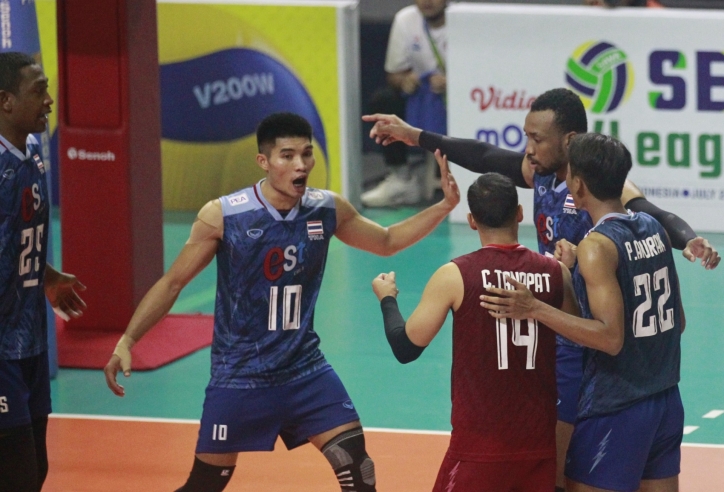 Đánh bại Philippines, bóng chuyền nam Thái Lan nắm ngôi đầu bảng SEA V.League