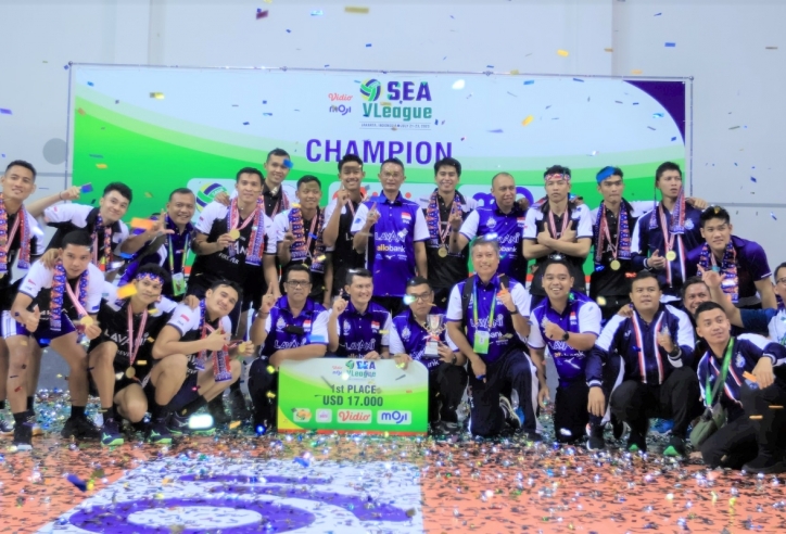 Bóng chuyền nam Indonesia vô địch chặng 1 SEA V.League 2023 trên sân nhà