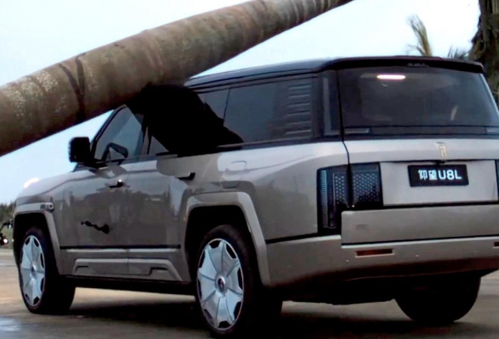 SUV Trung Quốc vẫn vận hành bình thường sau khi bị cây lớn đổ đè xuống nóc