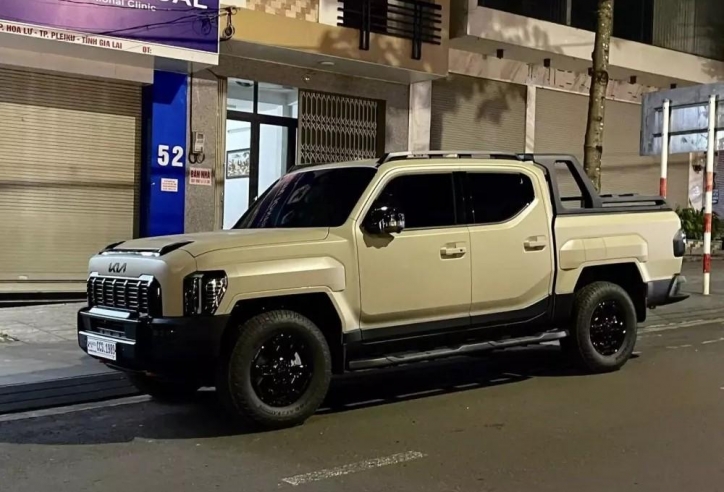 Bắt gặp Kia Tasman 2025 lăn bánh trên đường phố Việt: Biển số Campuchia, là bản X-Pro chuyên off-road