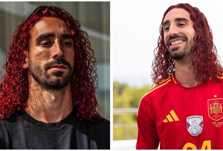 Giữ đúng lời hứa, Cucurella nhuộm đỏ mái đầu sau chức vô địch Euro 2024