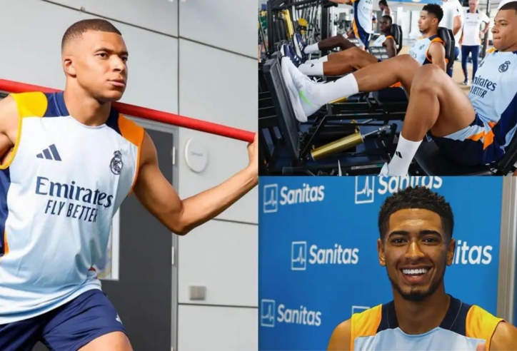 Mbappe và Bellingham 'đạp cỏ, sẵn sàng mùa giải mới cùng Real
